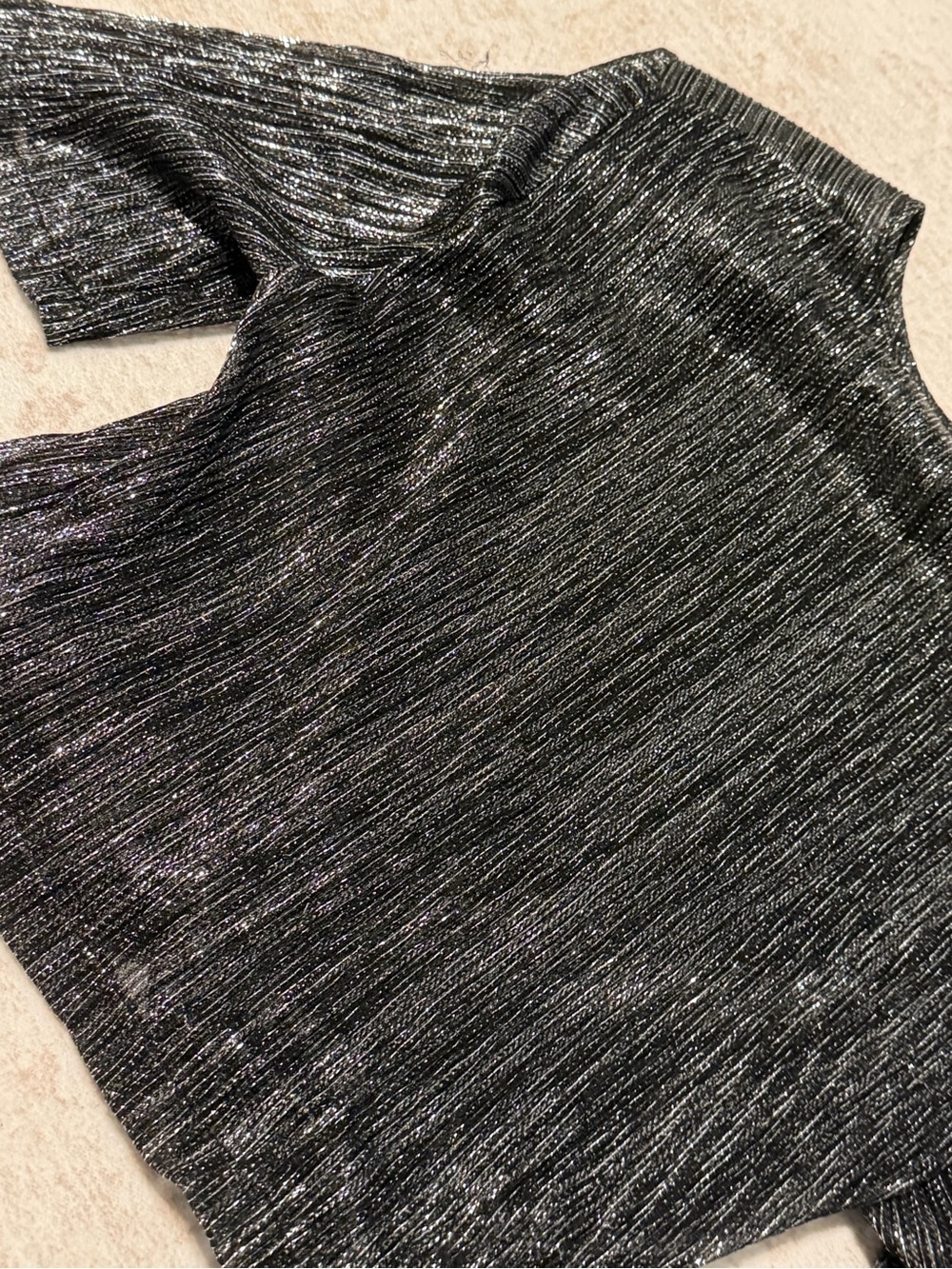 IRO Metallic Gunmetal Twist-Front Crop Top - Picture 6 of 10